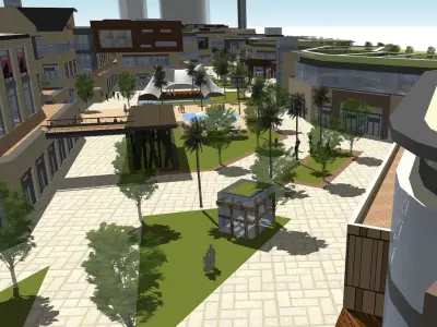 big shopping mall  Low-poly 3D model