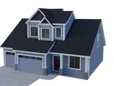 Suburban House One story 3D model