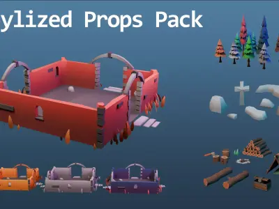 Stylized Environment Pack Low-poly 3D model