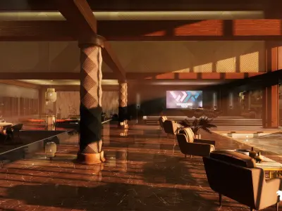 Modern Office Environment Low-poly 3D model