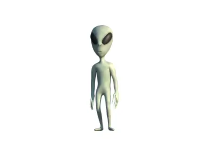 Stylized Alien 3D Model Humanoid Extraterrestrial Character Low-poly 3D model