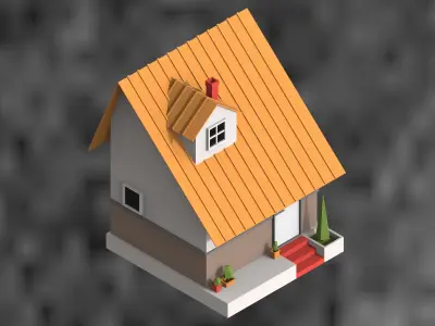 low poly city buildings Low-poly 3D model purchase