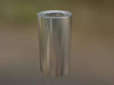 Trash Can Low-poly 3D model 11