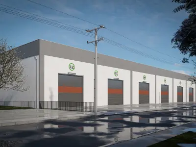 Prefabricated shop and warehouse project 3D model