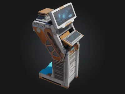Futuristic Control Console  Command Central for Sci-Fi  3D model