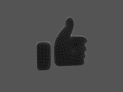 Facebook Like Button v1 002 Low-poly 3D model