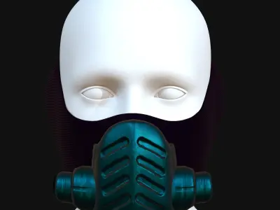 Gas mask helmet 3d model scifi Low-poly  Low-poly 3D model 457