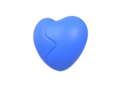 Broken Heart v1 004 Low-poly 3D model