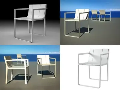Flat chair 3D model