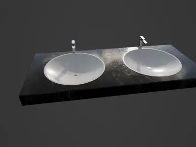 bathroom sink Low-poly 3D model