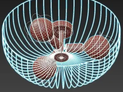 lussole wire basket ceiling light - gold 3D model