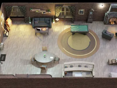 Modular apartment scene interior  3D model