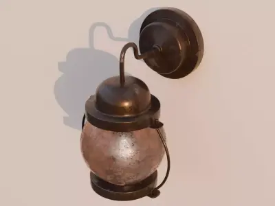 Vintage Wall Lantern game ready Low-poly 3D model