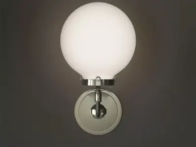 bra bistro globe clear glass single sconce nickel milk 3D model