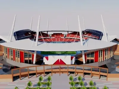 Stadium 2 fictional Low-poly 3D model