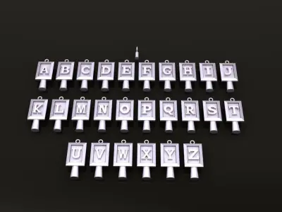 Antique Vintage Style Box Rectangle Letter Frame Pendant STYLE 8 3D print model