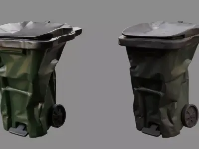 Crushed Trash Can 03 3D model