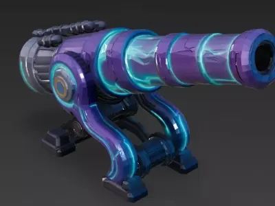 Sci-Fi Turret Low-poly 3D model shop