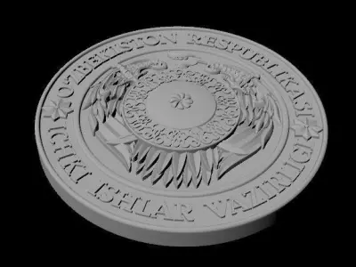 Emblem of the Ministry of Internal Affairs of Uzbekistan 3D model