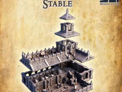 Imperial Stable  Tabletop Terrain 28 MM 3D print model