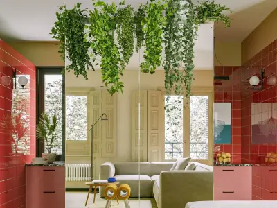 Living Room and Kitchen with Dinning Set Low-poly-119 Low-poly 3D model