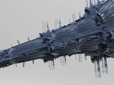 Sci-fi Opera House Ship 3D model