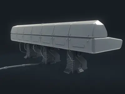 Large Scifi 3D Computer Control Panel 3D model