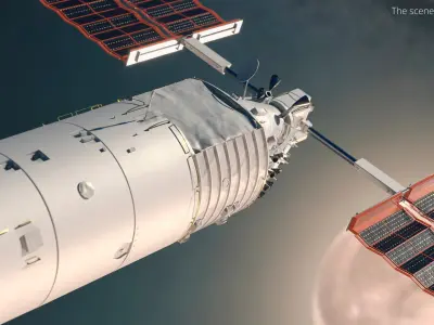  Mengtian Tiangong Side Module Deployed State White 