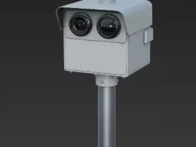Solar-Powered Traffic Speed Camera 3D Model Low-poly 3D model