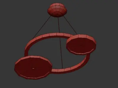 AX445 circular pendant light with gold and accents 3D model