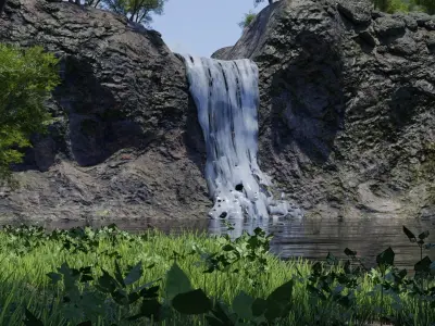 Waterfall Scene 3D model
