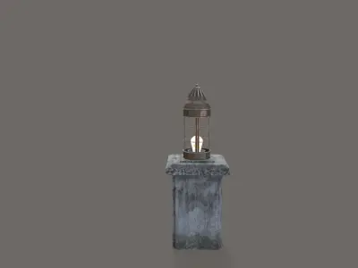 Pathway Lantern 02 Low-poly 3D model