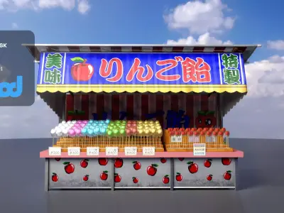 Japanese Street Stall 0007 Candy Apple 3D model