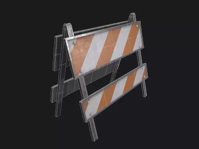 Road barrier 3D low poly Low-poly 3D model