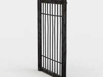 Door wrought iron gate Low-poly 3D model