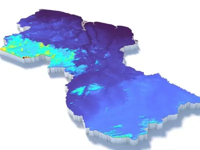 Guyana Terrain Country 3D model