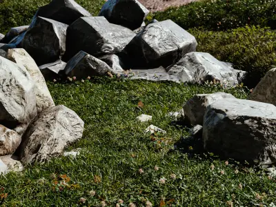 Stone Pile 3-Pack Game-Ready Low-poly 3D model