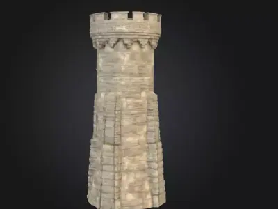 Stone Watchtower Low-poly 3D model