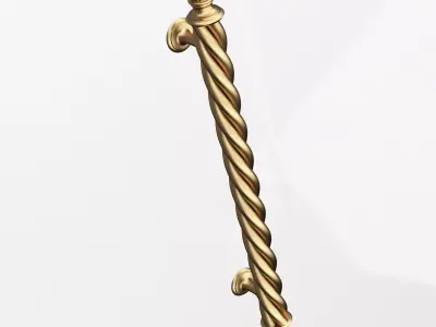 Classic Door Handle 04 Gold Low-poly 3D model