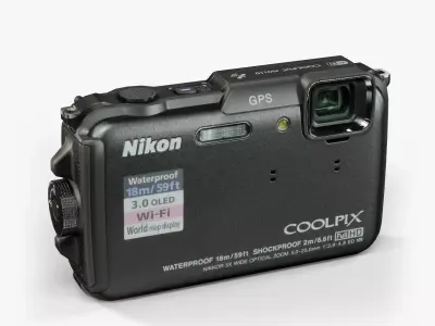 Nikon Coolpix AW110 rugged and proof digital camera Low-poly 3D model
