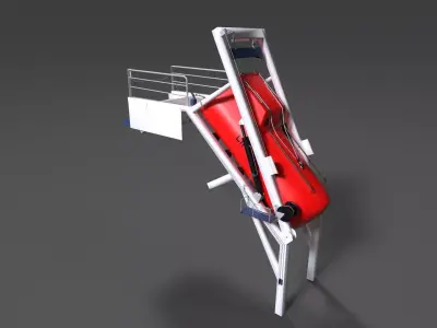  Lifeboat with Full Frame Complete Exterior and Interior Low-poly 3D model