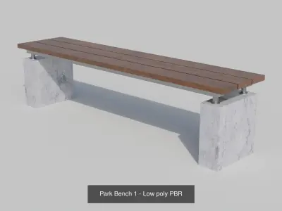 Park Benches - Low poly PBR 3D Model Pack