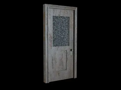 Classic Wooden Office Door Low-poly 3D model