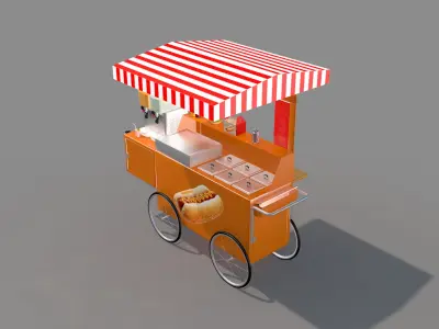 Snack and Juice Cart 3D model