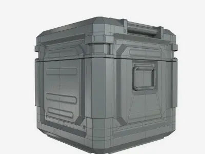 Sci-Fi Industrial Crate Collection Game Ready PBR Textures Low-poly 3D model