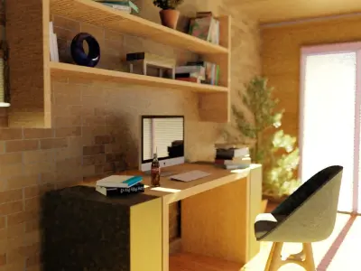 Study Room - whole scene 3D model