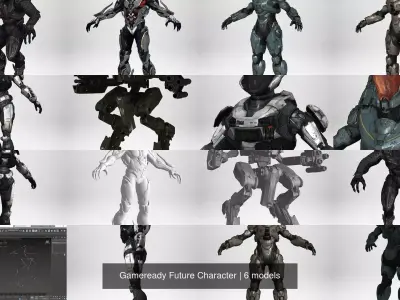 Gameready Future Character 3D Model Pack