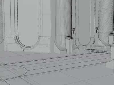 Jedi Temple Hallway Pack 3D model