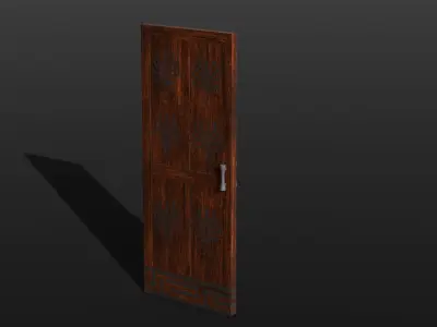 Wooden Door 3D Model  Low-poly 3D model