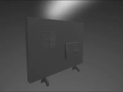 Television tv screen with light Low-poly 3D model